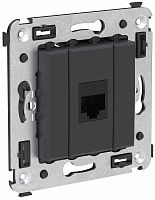 Розетка компьютерная без рамки DKC Avanti 1-м. RJ45 6е черный матовый картинка